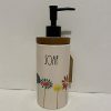 Rae Dunn SOAP Dispenser Watercolor Wooden With Flowers Ceramic 0 100x100