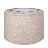 Tootoo Star Brown Lamp Shade Large Drum Lampshade For Chandeliers Floor Light And Table Lamp 13x14x9 Fabric Natural Linen Hand Crafted Spider 0 100x100