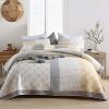 Y PLWOMEN Bedspread Quilt Set Cotton Reversible Quilting Coverlet 3 Piece Real Patchwork Soft Farmhouse Floral Luxury Lightweight Bed Cover For All SeasonQueen Size 0 100x100