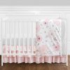 4 Pc Blush Pink Grey And White Watercolor Floral Baby Girl Crib Bedding Set By Sweet Jojo Designs Rose Flower Polka Dot 0 100x100