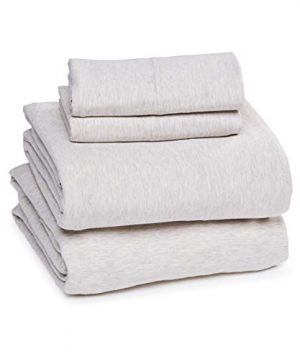 Amazon Basics Heather Cotton Jersey Bed Sheet Set Full Oatmeal 0 300x360
