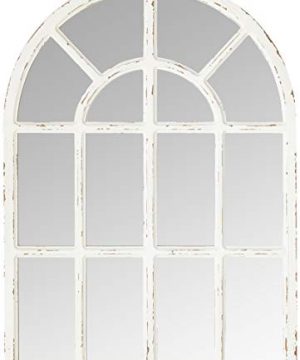Amazon Brand Stone Beam Vintage Farmhouse Wooden Arched Mantel Mirror 3625H Whitewash 0 300x360