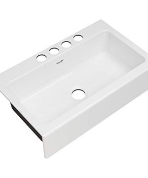 American Standard 77SB36220A308 Delancey 36 X 22 Single Bowl Apron Front Cast Iron Kitchen Sink 36 X 22 Inch Brilliant White 0 300x360