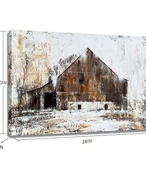 BATRENDY ARTS Farmhouse Rustic Wall Art Brown Barn Canvas Decor Modern Print Painting Country Style Pictures For Living Room Framed 0 0 300x360