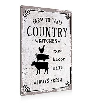 BEASTZHENG Funny Farm To Table Kitchen Metal Tin Sign Wall Decor Farmhouse Tin Sign For Home Kitchen Decor Gifts 8x12 Inch 0 300x360