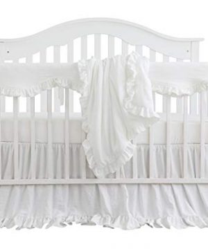 Blush Coral Pink Ruffle Crib Bedding Set Baby Girl Bedding Blanket Nursery Crib Skirt Set Baby Girl Crib Bedding Sheet White 4 Pieces Set With Rail Cover 0 300x360