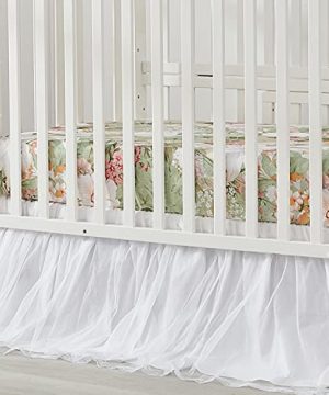 Brandream Baby Crib Bedding Sets For Girls Luxury Floral Nursery Set With Lace And Tulle Design 6 Pieces 100 Organic Cotton 0 1 300x360