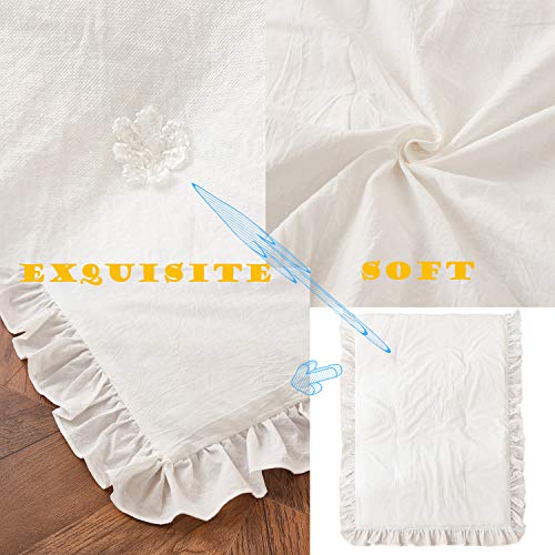 Brandream Farmhouse Crib Bedding Sets For Girls And Boys 3 Piece Nursery Set White Baby Comforter Fitted Crib Sheet Crib Skirt Included100 Washed Cotton 0 4