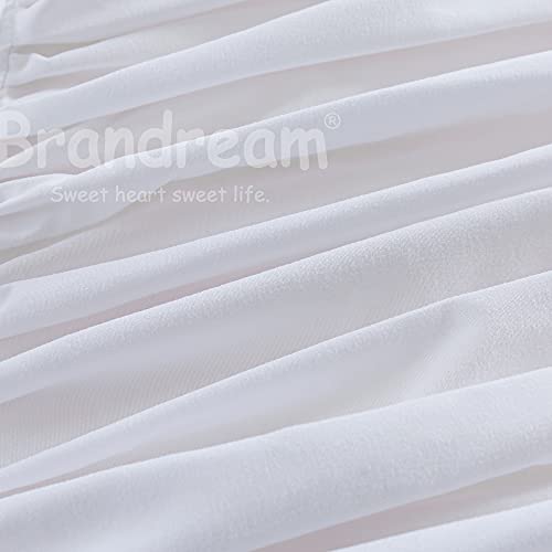 Brandream Girls Nursery Bedding Neutral White Crib Bedding Solid Blanket Set 4 Piece Ruffle Baby Bedding 0 5