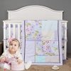 Brandream Nursery Bedding For Girls Purple Butterfly Crib Bedding 4 Piece Farmhouse Baby Comforter Set With Floral Butterfly 0 100x100