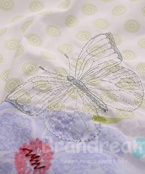 Brandream Nursery Bedding For Girls Purple Butterfly Crib Bedding 4 Piece Farmhouse Baby Comforter Set With Floral Butterfly 0 5 300x360
