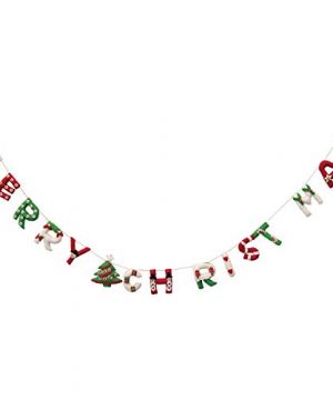 Creative Co Op 72 Appliqued Wool Felt Merry Christmas Banner Garland Multicolor 0 300x360