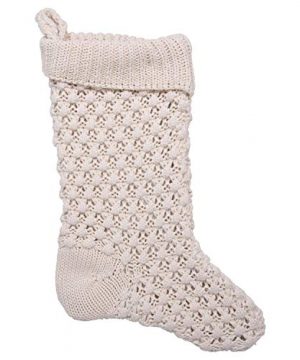 Creative Co Op Cotton Knit Thick Texture Stocking Cream 0 300x360