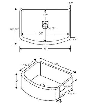 D Shape Design Copper Undermount Kitchen Sink Single Bowl 16 Gauge Basin Perfect For Home Hotel Farmhouse Dimensions 33 X 22 X 9 0 5 300x360