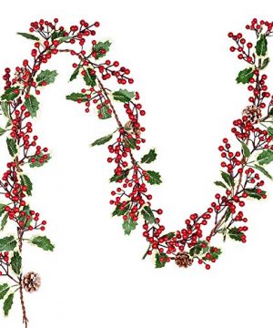 6ft 9ft ~ Pretty Holly & Berry Christmas Bunting Double Sided 100% Cotton 