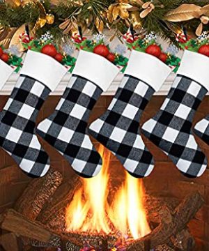 Faylapa 6 Pack Christmas Stocking Xmas Cuff Stockings 18 Inches Classic Large Stocking Decorations For Family Holiday Season Decor 0 300x360
