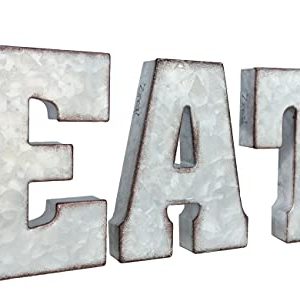 Galvanized EAT Sign Rustic Metal Letters Free Standing Decorative Sign Wall Decor 0 300x308