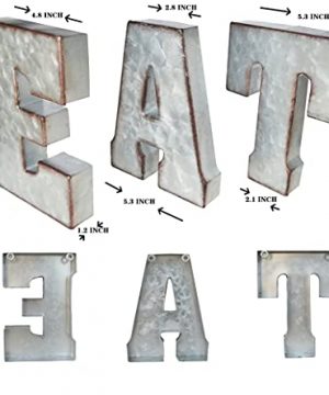 Zoreal Galvanized EAT Sign Rustic Metal Letters Free Standing Decorative  Sign Wall Decor