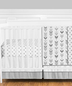 Grey And White Woodland Arrow Boy Girl Unisex Baby Crib Bedding Set By Sweet Jojo Designs 4 Pieces 0 300x360