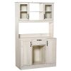 HOMCOM Kitchen Buffet With Hutch Cupboard With Utility Drawer 4 Door Cabinets And Optional 12 Bottle Wine Storage White 0 100x100