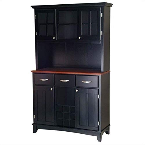 Home Styles Buffets Medium Cherry With Wood Top With Hutch Black 0 0