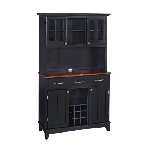 Home Styles Buffets Medium Cherry With Wood Top With Hutch Black 0