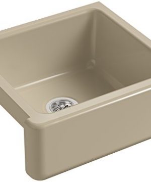 KOHLER K 5665 33 Whitehaven Self Trimming 23 1116 Inch X 21 916 Inch X 9 58 Inch Undermount Single Bowl Kitchen Sink With Tall Apron Mexican Sand 0 300x360