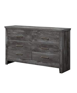 Knocbel Farmhouse 6 Drawer Dresser Double Chest Of Drawers For Living Room Bedroom Fully Assembled 57 L X 16 W X 34 H Rustic Gray Oak 0 300x360