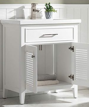 LUCA Kitchen Bath LC30SWP Juliet 30 In W X 165 In D Single Sink Farmhouse Bathroom Vanity Set In Pure White Integrated Porcelain Top 0 3 300x360