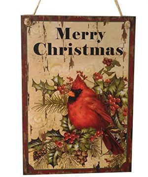 LUOEM Holiday Christmas Hanging Door Decorations Wooden Wall Sign Decorative Plaque Hanger Merry Christmas 0 300x360