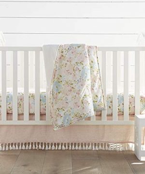 Levtex Baby Nest Nod Amelia 3pc Bedding Set Cotton Pink Quilt Dust Ruffle Crib Fitted Sheet 0 300x360
