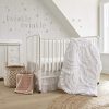 Levtex Baby Skylar Crib Bed Set Baby Nursery Set White Soft Cascading Ruffles 4 Piece Set Includes Quilt Fitted Sheet Wall Decal Crib SkirtDust Ruffle 0 100x100