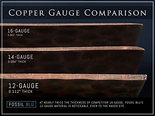 Luxury HEAVY GAUGE 12 Gauge 30 Inch Modern Copper Farmhouse Sink 44 LBS Pure Copper Apron Front Single Bowl Dark Copper Finish Grid And Flange Included FSW1106 By Fossil Blu 0 2