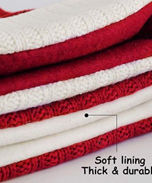 Meriwoods Christmas Stockings 2 Pack 18 Inches Large Heavy Knit Stockings Rustic Xmas Knitted Holiday Decorations For Country Family Home Decor Burgundy Red Cream White 0 3 300x360