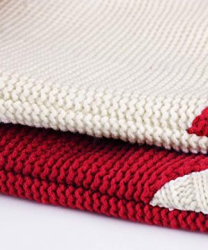 Meriwoods Christmas Stockings 2 Pack 18 Inches Large Heavy Knit Stockings Rustic Xmas Knitted Holiday Decorations For Country Family Home Decor Burgundy Red Cream White 0 4 300x360