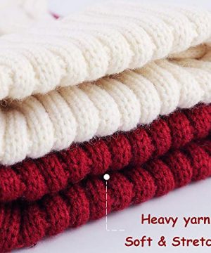 Meriwoods Christmas Stockings 4 Pack 18 Inches Large Cable Knit Knitted Stockings Rustic Xmas Farmhouse Decorations For Family Holiday Country Home Decor Burgundy Red Cream White 0 3 300x360