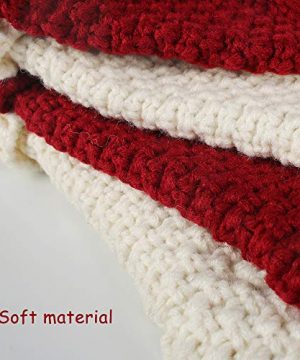 Meriwoods Christmas Stockings 4 Pack 18 Inches Large Cable Knit Knitted Stockings Rustic Xmas Farmhouse Decorations For Family Holiday Country Home Decor Burgundy Red Cream White 0 4 300x360