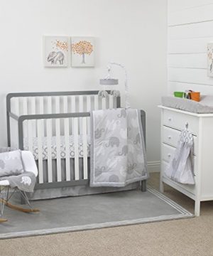 NoJo Elephant 8 Piece Nursery Crib Bedding Set GreyWhiteCharcoal 0 300x360
