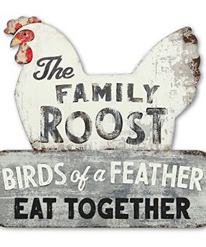 Open Road Brands The Family Roost Metal Sign Large Chicken Farmhouse Decor For Kitchen Or Dining Room 0 300x360