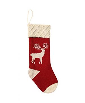 QIMENG Reindeer Christmas Stockings Red And Green 6 Pack 18 Large Knit Xmas Stockings Classic Christmas Decoration Hanging Socks For Kids Family Holiday Fireplace Season Decor 0 3 300x360