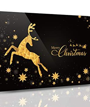 SKYPOP DESIGNS Christmas Wall Decor Metal Merry Christmas Sign Wall Art Rustic Christmas Signs For Home Decorations Farmhouse Metal Frame In Black Gold For Indoor Outdoor 8x12 Inch 0 300x358