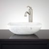 Signature Hardware 334820 17 Curved Rectangular Carrara Marble Vessel Bathroom Sink 0 100x100