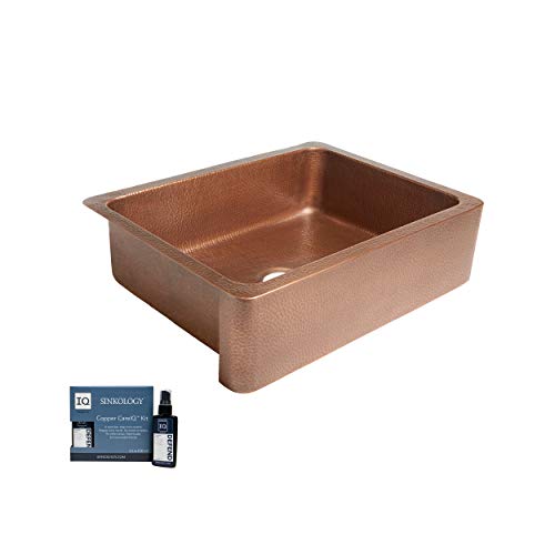 Sinkology SK302 30AC AMZ Courbet Handmade 30 CareIQ Kit Farmhouse Apron Front Kitchen Sink Single Bowl Antique Copper 0