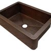 Soluna Fernanda 33 Copper Farmhouse Sink In Rio Grande Finish Single Well Hammered Copper Kitchen Sink With Reinforced Apron Front Handcrafted Premium Copper Kitchen Sink With Flat Apron 0 100x100
