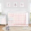 Sweet Jojo Designs Pink Buffalo Plaid Check Baby Girl Nursery Crib Bedding Set 5 Pieces Blush And White Shabby Chic Woodland Rustic Country Farmhouse 0 100x100