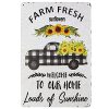 TISOSO Farm Fresh Sunflower To Our Home Retro Truck Vintage Metal Tin Signs Farmhouse Kitchen Wall Decorative Garden Country Home Decor 8X12Inch 0 100x100