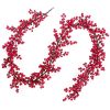 TURNMEON 6 Foot Valentines Red Berry Garland DIY Heart Shape Valentines Decorations 756 Red Berry Thick 108 Branch Wreath Indoor Outdoor Home Mantle Fireplace Holiday Decor 0 100x100