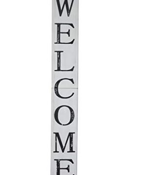 TX USA Corporation Modern Farmhouse 72 Wood Welcome Porch Sign White 0 300x360