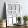 The Lakeside Collection Distressed Wood Windowpane Mirror Rustic Home Decoration Small 15 W X 20 L White 0 100x100