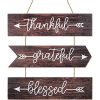 Youyole 3 Pieces Rustic Farmhouse Wooden Hanging Wall Signs Thankful Grateful Blessed Wood Sign Quotes Hanging Wall Sign For Home Wall Farmhouse Home Kitchen Decor 15 X 4 Inches 0 100x100
